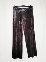 Load image into Gallery viewer, Vintage 90s shimmer purple velveteen straight pants
