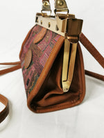 Load image into Gallery viewer, Vintage 80s retro small Carpet crossbody frame bag
