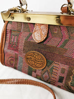 Load image into Gallery viewer, Vintage 80s retro small Carpet crossbody frame bag
