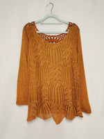 Load image into Gallery viewer, Vintage 90s cooper brown sheer knit long jumper to
