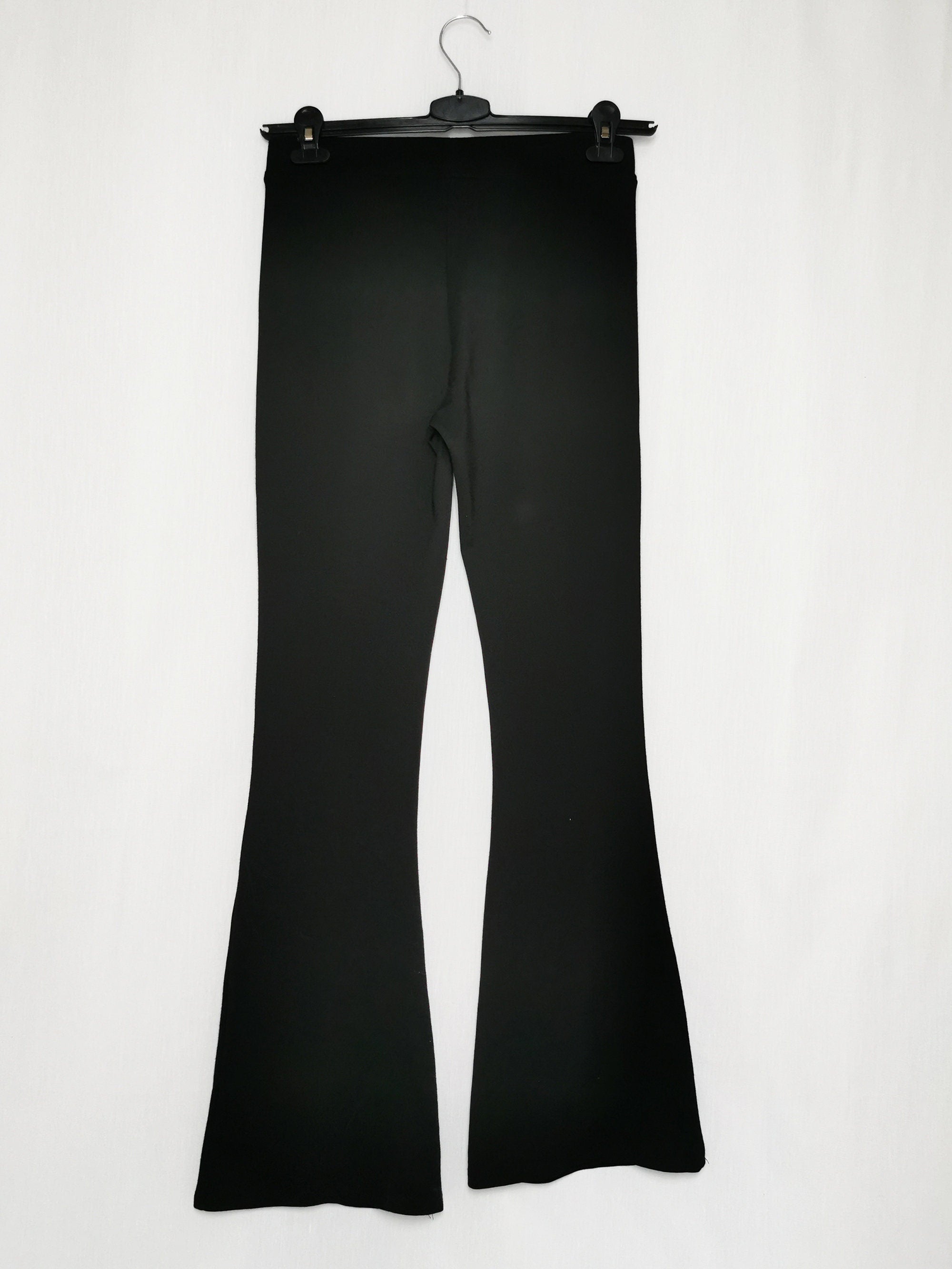 Vintage 90s black jersey casual stretch flare pants