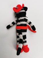 Load image into Gallery viewer, Handmade crochet striped Cat keychain, Christmas gift
