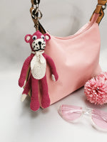 Load image into Gallery viewer, Handmade crochet Pink Panther keychain
