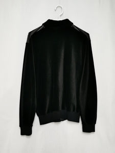 Vintage 90s grey & black velour zipped sweatshirt jacket