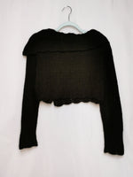 Load image into Gallery viewer, Vintage 90s dark brown knitted crop jumper to
