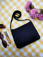 Load image into Gallery viewer, Vintage 90s black shimmer mini long handle shoulder bag
