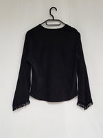 Load image into Gallery viewer, Vintage 90s faux suede black fringed Boho top
