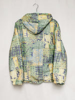 Load image into Gallery viewer, Vintage 90s pastel abstract print sports jacket with a hood
