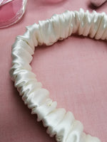 Load image into Gallery viewer, Handmade pearl white Bath &amp; SPA hair secure headband, 100% silk
