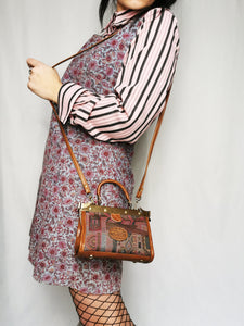 Vintage 80s retro small Carpet crossbody frame bag