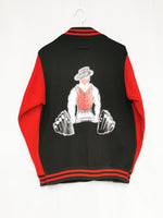 Load image into Gallery viewer, Vintage 90s red &amp; black buttons down varsity sweatshirt
