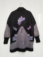 Load image into Gallery viewer, Vintage 80s chunky knitted black oversized coat
