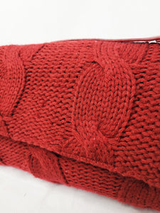 Vintage 90s red knitted baguette shoulder bag