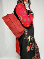 Load image into Gallery viewer, Vintage 90s red knitted baguette shoulder bag
