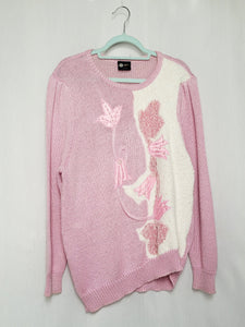 Vintage 90s pink applique Moms jumper top