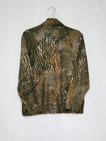 Load image into Gallery viewer, Vintage 80s abstract animal print rollneck blouse top
