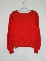 Load image into Gallery viewer, Vintage 80s handmade red balloon sleeve oversize jumper top
