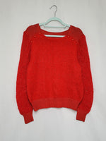 Load image into Gallery viewer, Vintage 80s handmade red balloon sleeve oversize jumper top
