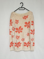 Load image into Gallery viewer, Vintage 90s pastel flower pattern fluffy jumper top
