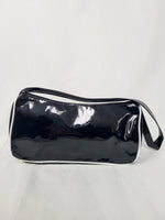Load image into Gallery viewer, Vintage 90s black glossy mini baguette shoulder bag
