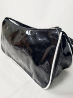 Load image into Gallery viewer, Vintage 90s black glossy mini baguette shoulder bag
