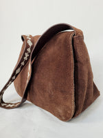 Load image into Gallery viewer, Vintage 90s brown suede Bohemian shoulder bag
