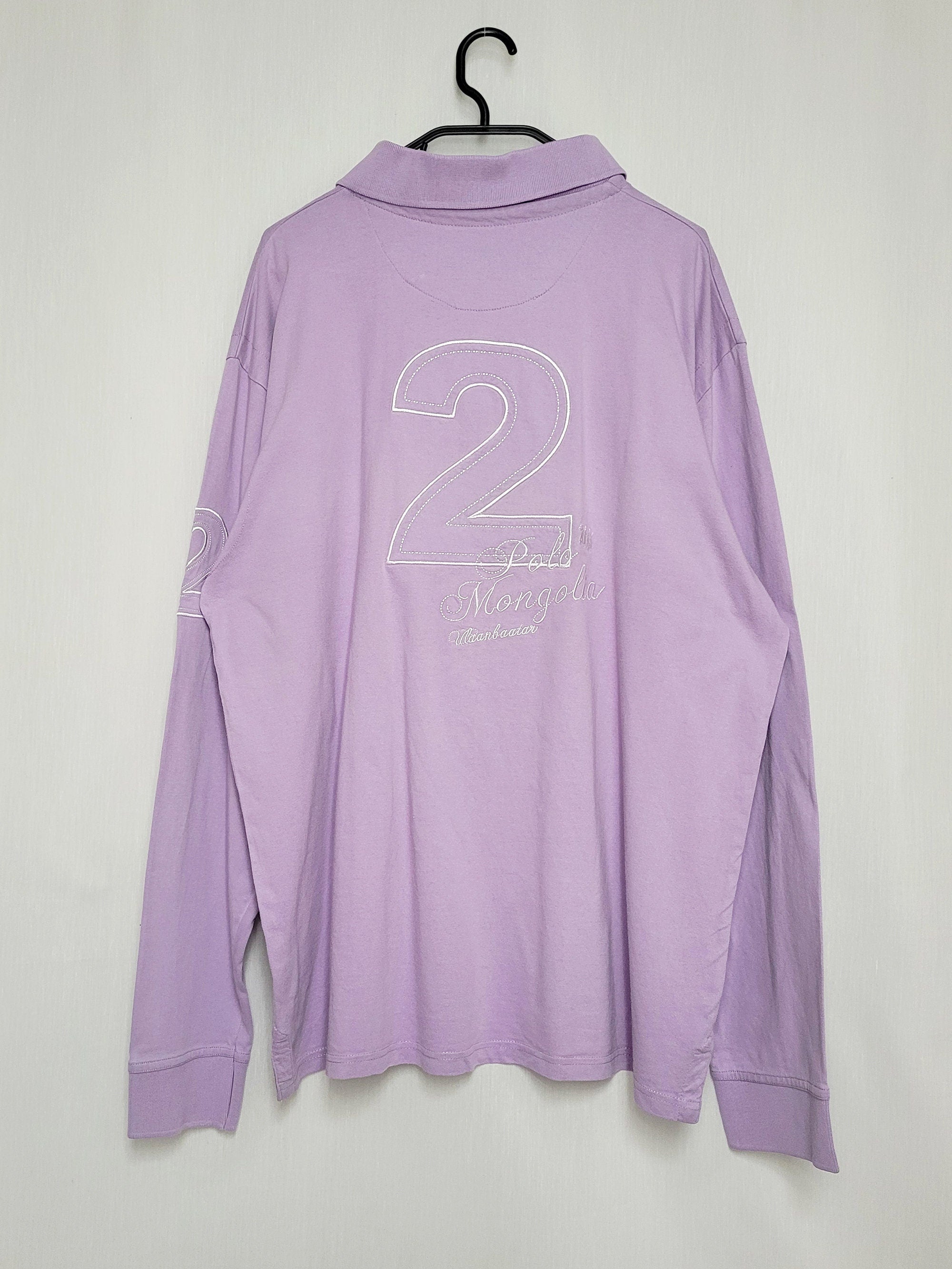 Vintage Y2K 00s lilac purple long sleeve polo jumper top