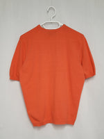 Load image into Gallery viewer, Vintage 90s minimalist cashmere knitted salamander orange crew top
