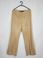 Load image into Gallery viewer, Vintage 90s camel brown faux suede smart straight pants
