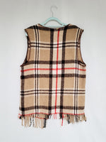 Load image into Gallery viewer, Vintage 70s handmade brown tartan plaid vest gilet top
