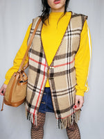 Load image into Gallery viewer, Vintage 70s handmade brown tartan plaid vest gilet top
