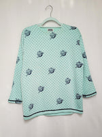 Load image into Gallery viewer, Vintage 90s baby blue polka dot roses print sweatshirt
