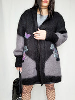 Load image into Gallery viewer, Vintage 80s chunky knitted black oversized coat
