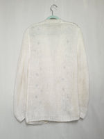 Load image into Gallery viewer, Vintage 80s white handmade embroidered cardigan
