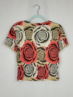 Load image into Gallery viewer, Vintage 90s roses print minimalist top blouse
