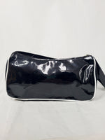 Load image into Gallery viewer, Vintage 90s black glossy mini baguette shoulder bag
