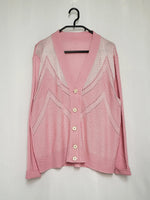 Load image into Gallery viewer, Vintage 90s dusty pink buttons down Preppy cardigan top
