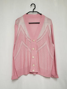 Vintage 90s dusty pink buttons down Preppy cardigan top