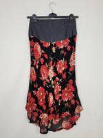 Load image into Gallery viewer, Vintage 00s roses print chiffon asymmetric skirt
