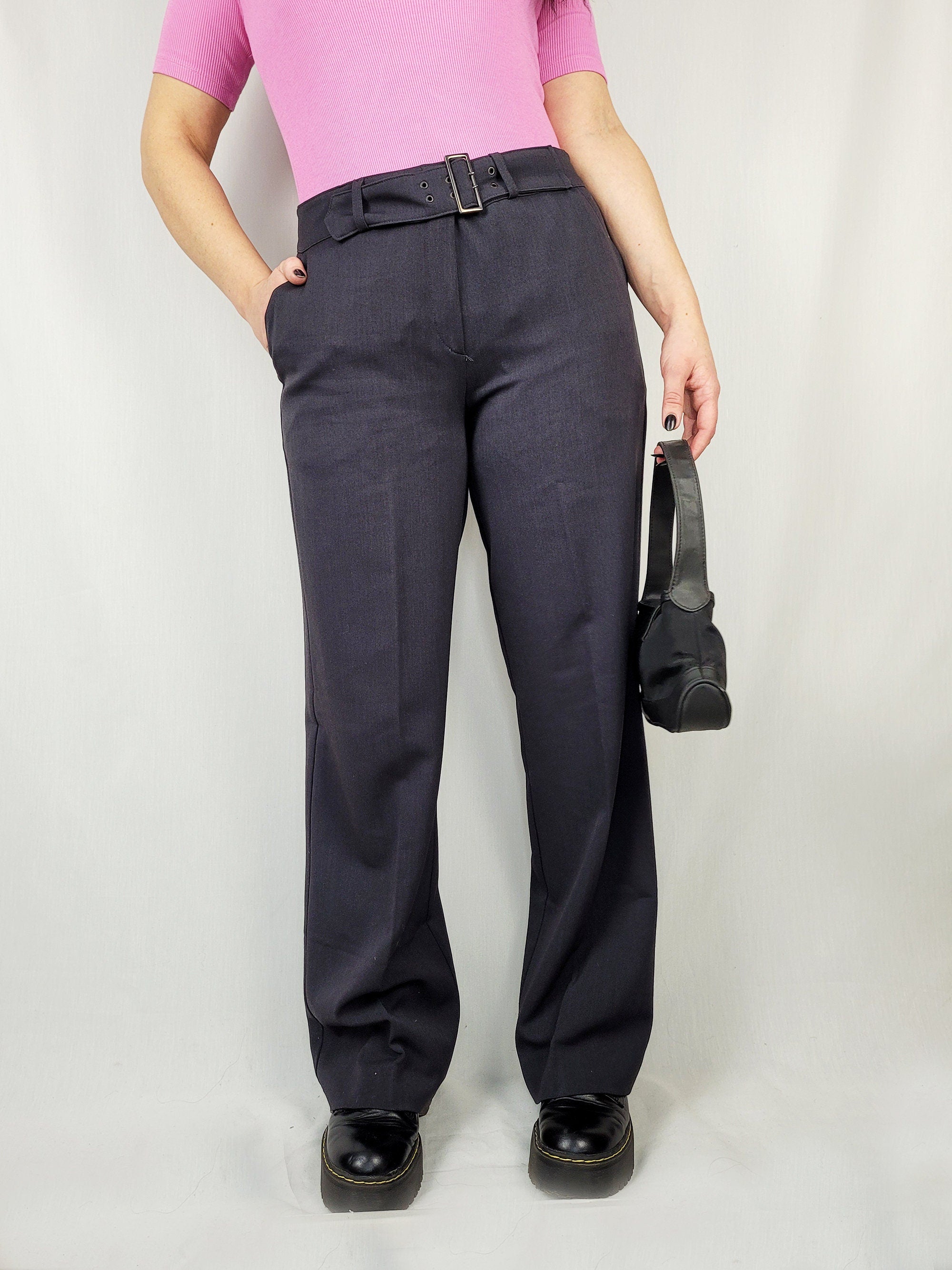 Vintage 90s dark grey smart straight pants