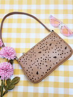 Load image into Gallery viewer, Vintage 90s brown laser cut small shoulder bag
