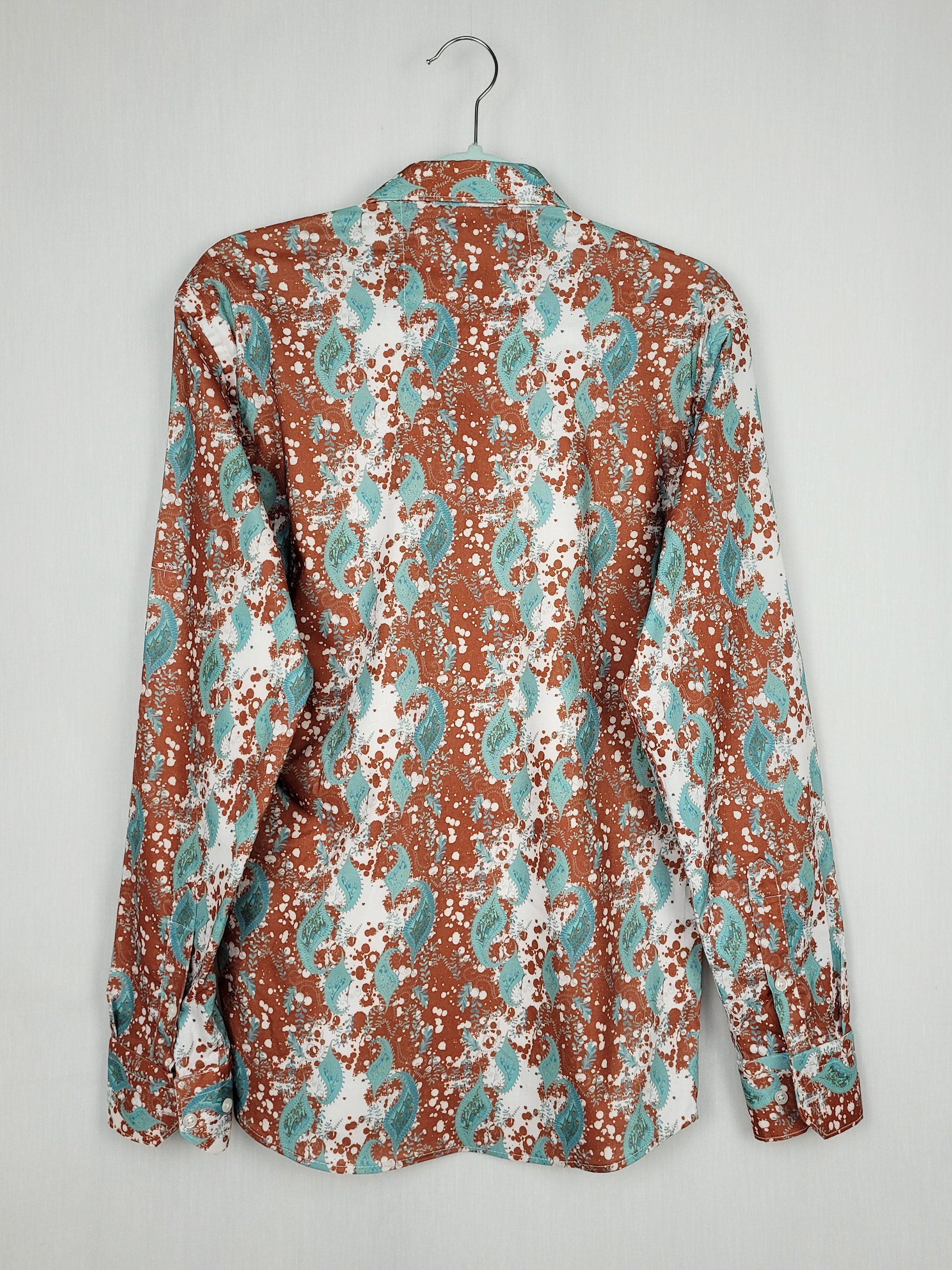 Vintage 90s menswear abstract paisley unisex shirt