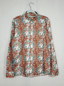 Vintage 90s menswear abstract paisley unisex shirt