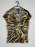 Load image into Gallery viewer, Vintage 90s animal print minimalist top blouse
