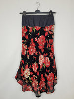 Load image into Gallery viewer, Vintage 00s roses print chiffon asymmetric skirt
