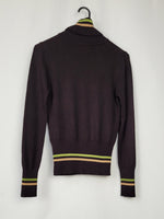 Load image into Gallery viewer, Vintage 90s brown argyle print turtleneck jumper
