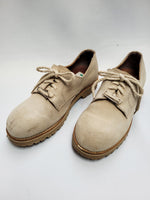 Load image into Gallery viewer, Vintage 90s beige suede chunky tie up shoes
