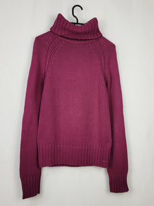 Vintage 90s purple knitted roll neck jumper top