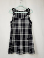 Load image into Gallery viewer, Vintage 90s black smart casual checked mini dress
