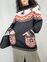 Load image into Gallery viewer, Vintage 90s Fair isle abstract print knitted jumper top
